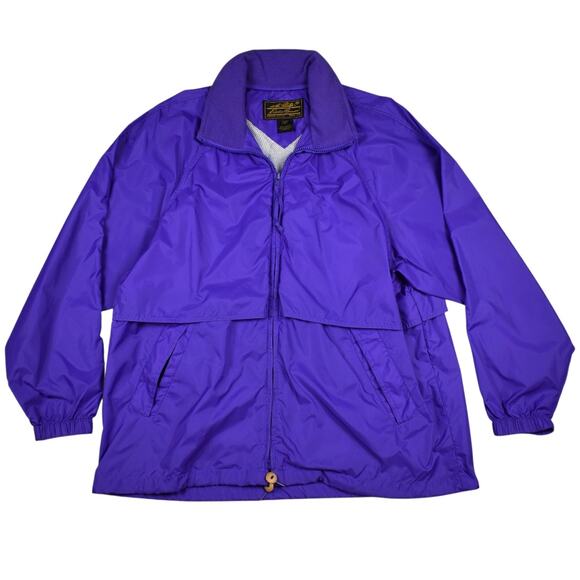 Vintage Eddie Bauer Purple Outdoor Packable Windbreaker Zip Jacket Women's Large - Picture 1 of 13